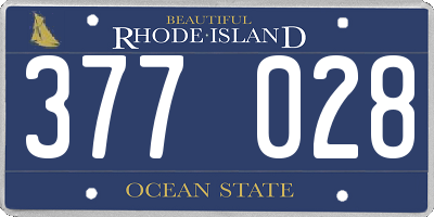 RI license plate 377028