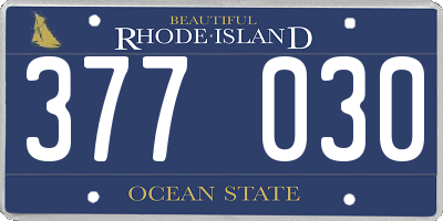 RI license plate 377030