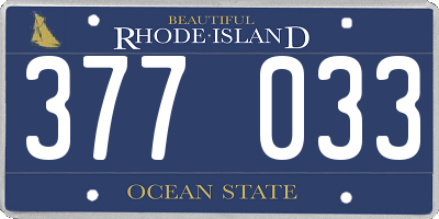 RI license plate 377033