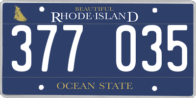RI license plate 377035