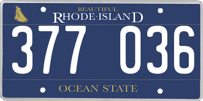 RI license plate 377036