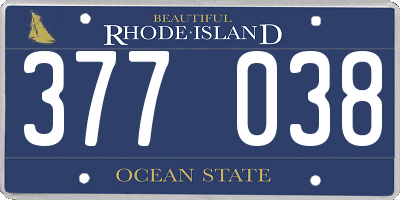 RI license plate 377038