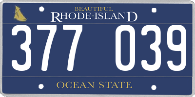 RI license plate 377039