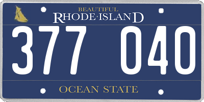 RI license plate 377040