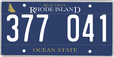RI license plate 377041