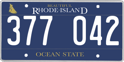 RI license plate 377042