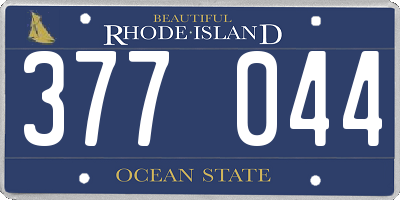 RI license plate 377044