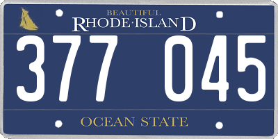 RI license plate 377045