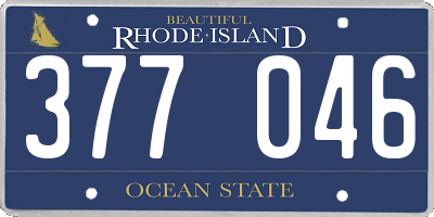 RI license plate 377046