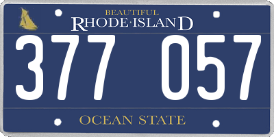 RI license plate 377057