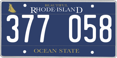 RI license plate 377058