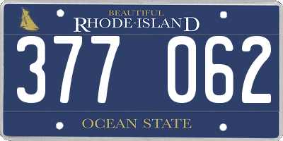 RI license plate 377062