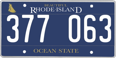 RI license plate 377063