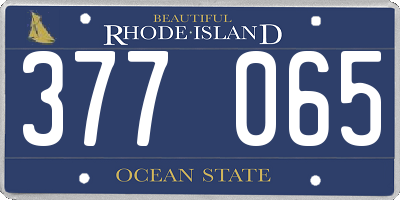 RI license plate 377065