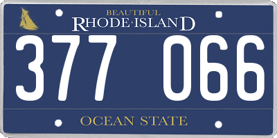 RI license plate 377066
