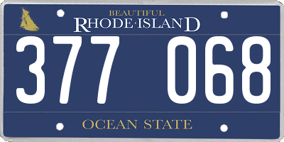 RI license plate 377068
