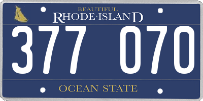 RI license plate 377070