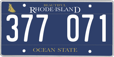 RI license plate 377071