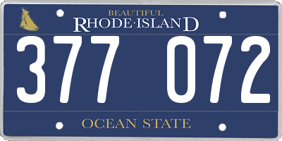 RI license plate 377072