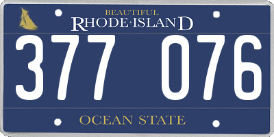RI license plate 377076
