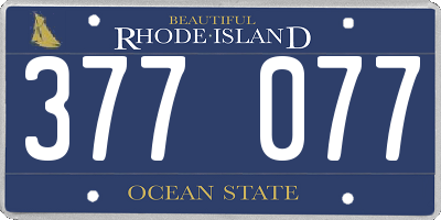 RI license plate 377077