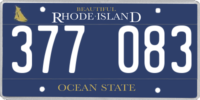 RI license plate 377083