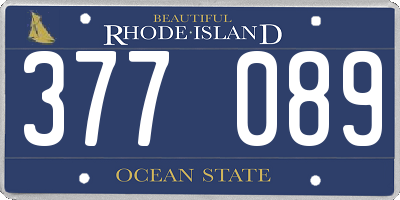 RI license plate 377089
