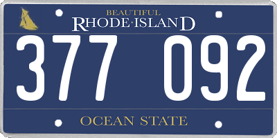 RI license plate 377092