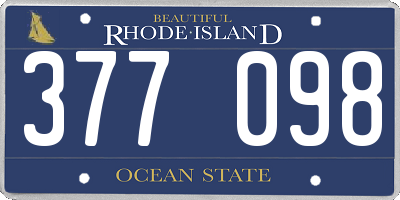 RI license plate 377098
