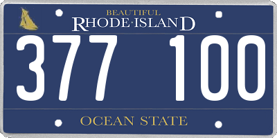 RI license plate 377100
