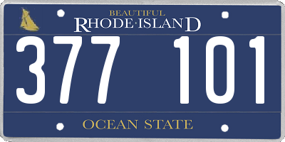 RI license plate 377101