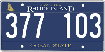 RI license plate 377103