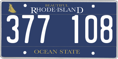 RI license plate 377108