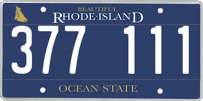 RI license plate 377111