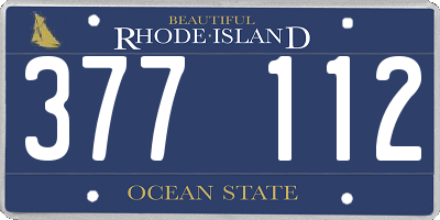 RI license plate 377112