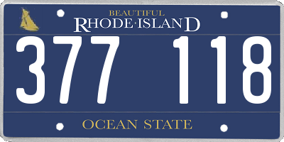 RI license plate 377118