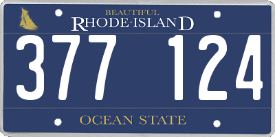 RI license plate 377124