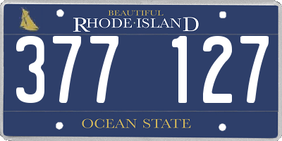 RI license plate 377127