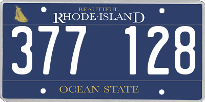 RI license plate 377128