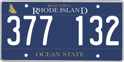 RI license plate 377132