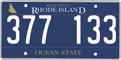 RI license plate 377133