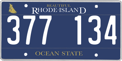RI license plate 377134