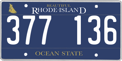 RI license plate 377136