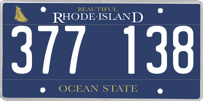 RI license plate 377138