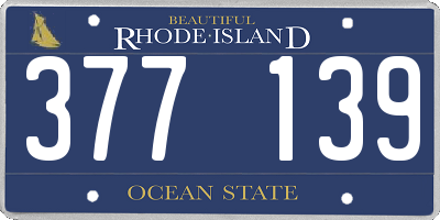 RI license plate 377139