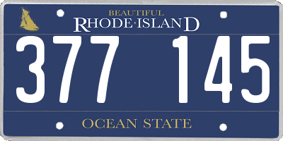 RI license plate 377145