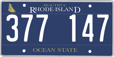 RI license plate 377147