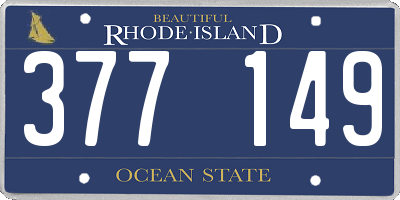 RI license plate 377149