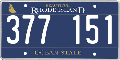 RI license plate 377151