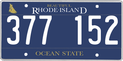 RI license plate 377152